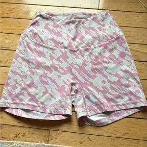 Gymshark Pink and White Patterned Shorts